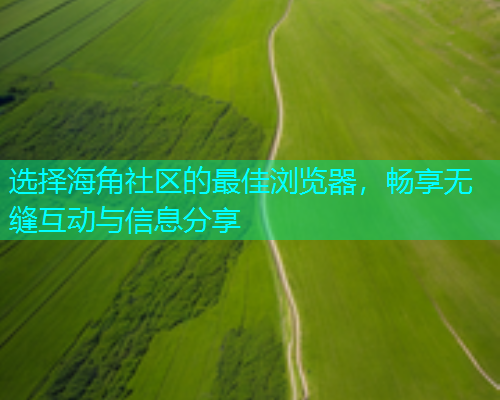 选择海角社区的最佳浏览器，畅享无缝互动与信息分享
