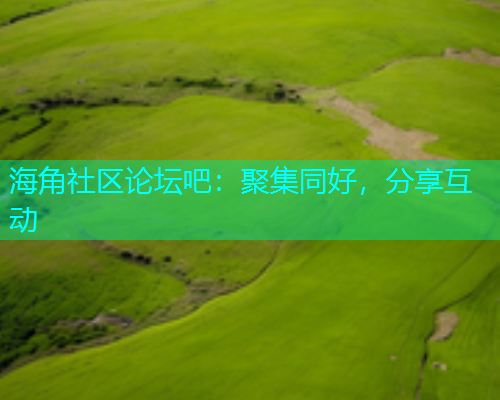 海角社区论坛吧：聚集同好，分享互动