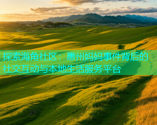 探索海角社区：惠州妈妈事件背后的社交互动与本地生活服务平台